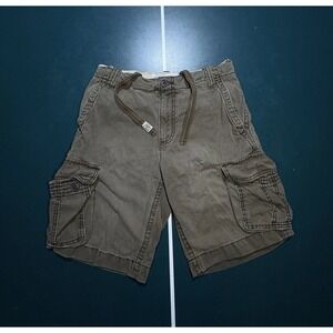 VTG Aeropostale Cargo Shorts Men 29 Faded Brown Paratrooper Y2K Drawstring Baggy